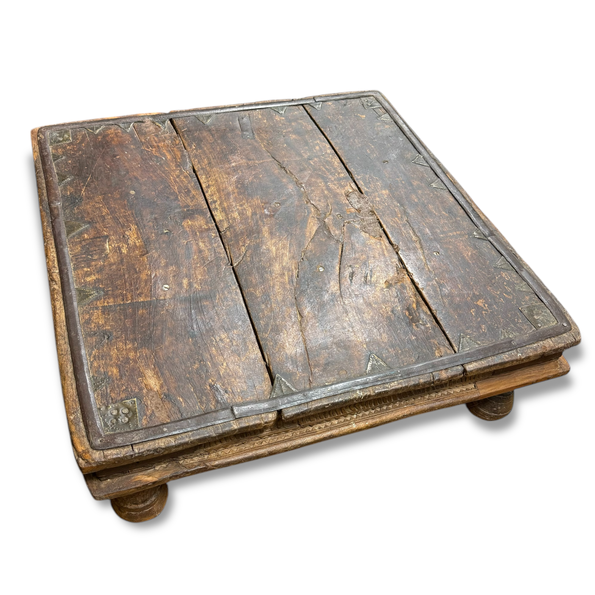 Vintage Wood Indian Bajot Pedestal Table - Thumbnail 4