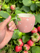 pink stawberry ceramic coffee mug