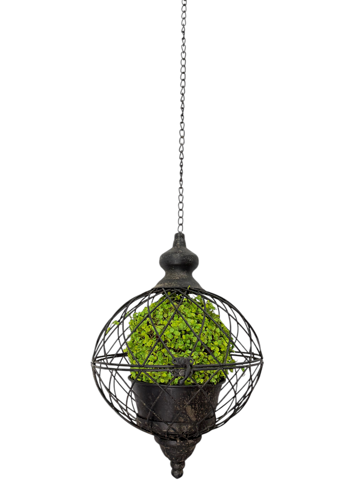 Rustic Black Metal Sphere Hanging Planter | 2 Sizes