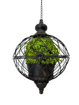 Rustic Black Metal Sphere Hanging Planter | 2 Sizes