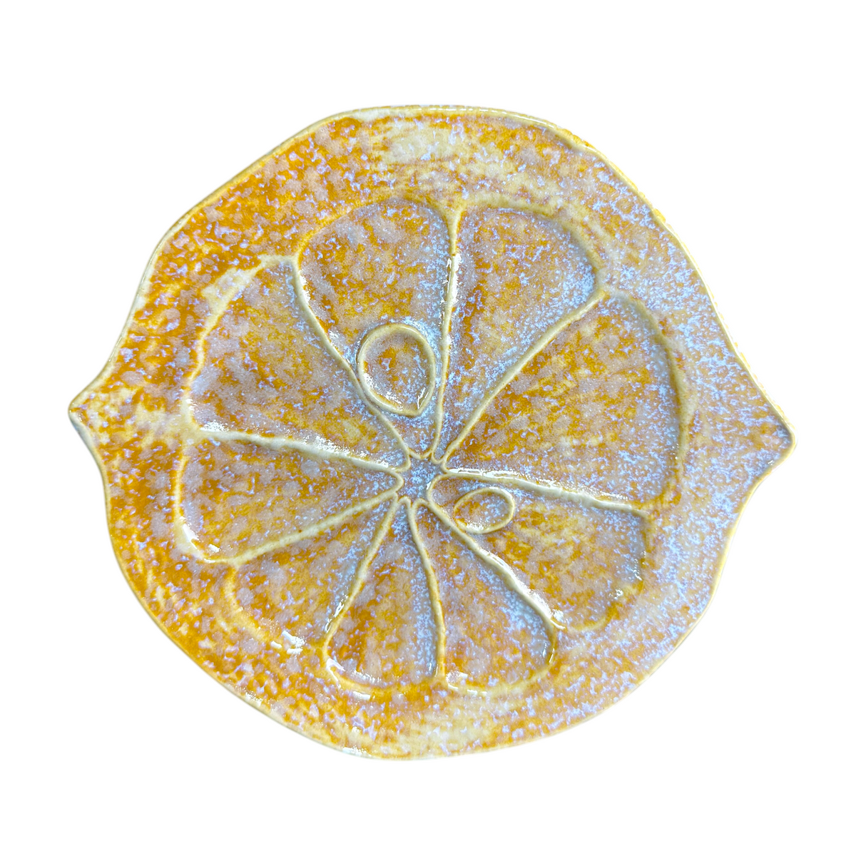 Reactive Glaze Stoneware Citrus Shaped Plate | Lime, Orange, Lemon