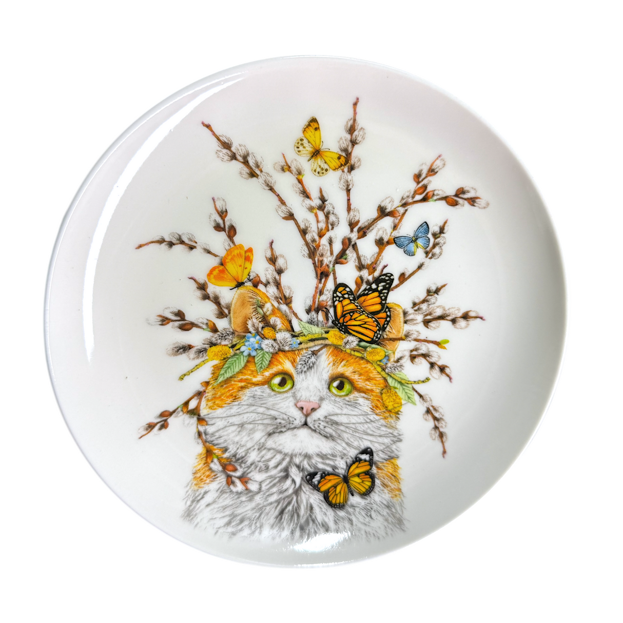 Flora Fauna Cat Ceramic Plate | 2 Styles