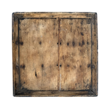 Vintage Hand-Carved Square Wood Tea Tray