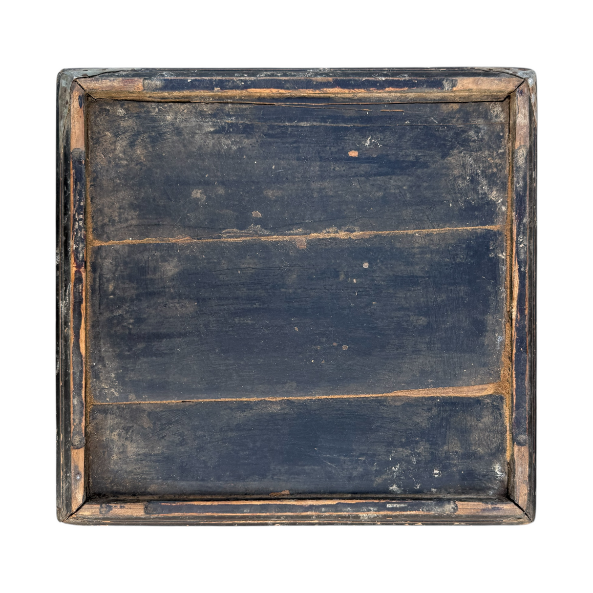 Vintage Hand-Carved Square Wood Tea Tray