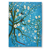 Hand-Painted Blossoming Branches on Blue Sky Canvas Art