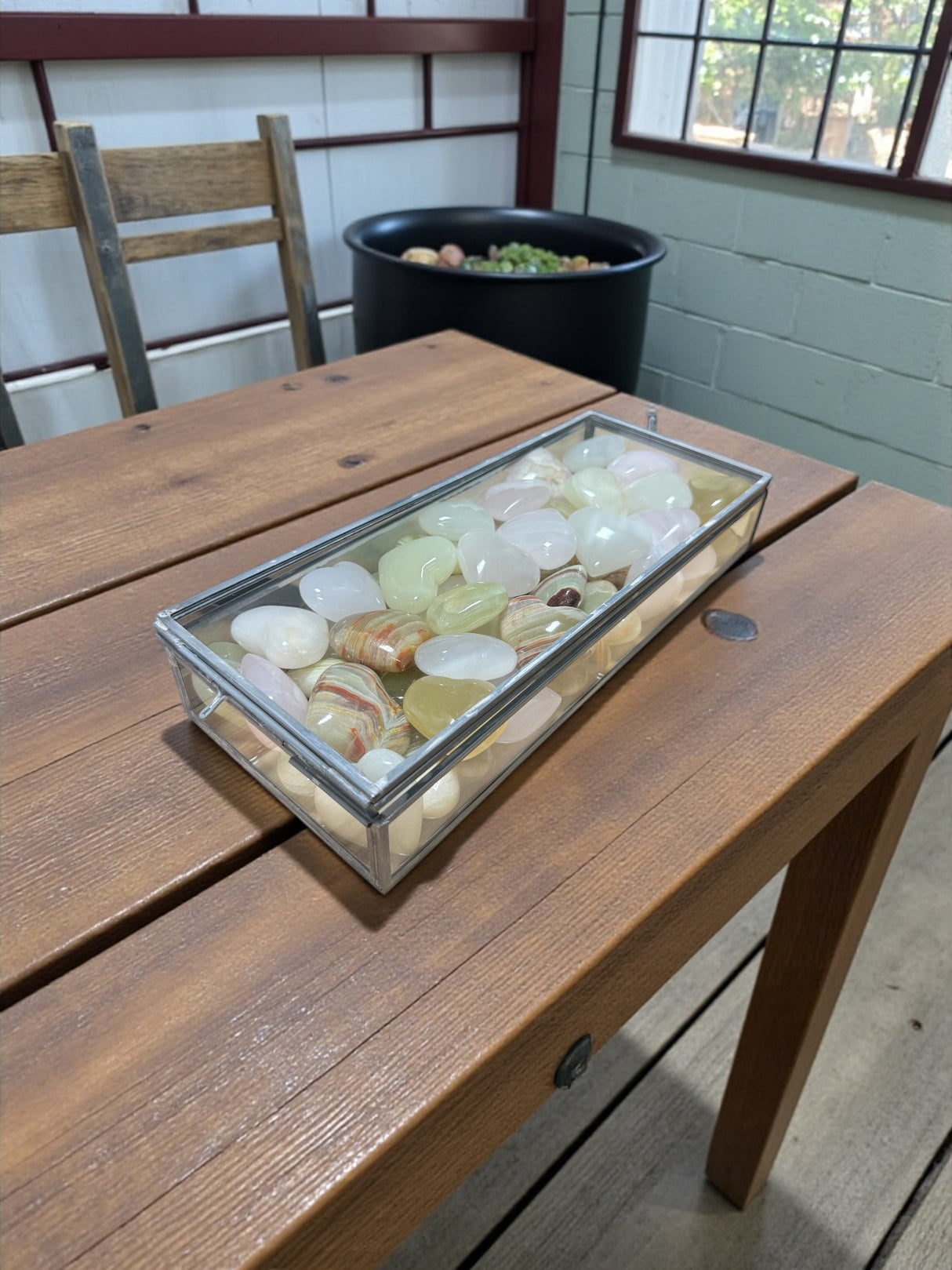 Skinny Rectangle Glass & Zinc Memory Box