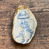 Blue & White Sea Life Shell Trinket Dish