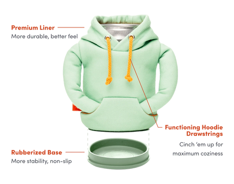 The Hoodie Seafoam Insulated Can Cooler | Puffin Drinkwear