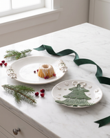 White Christmas Ceramic Platter Set