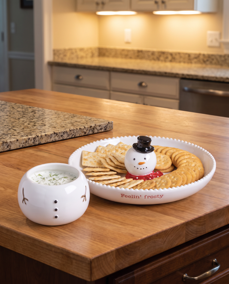 Stackable Snowman Ceramic Server Set