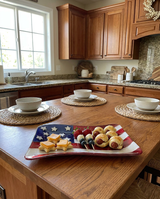American Flag Glass Serving Plate