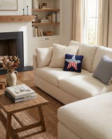 Americana Star Hooked Wool Throw Pillow