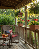 Patriotic Star Hanging Birdhouse