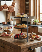 Three-Tier Rustic Wood & Iron Display Stand