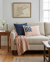Vintage Stripe American Flag Lumbar Pillow