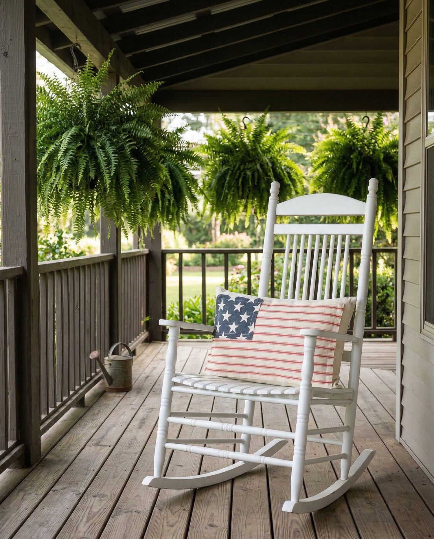 Vintage Stripe American Flag Lumbar Pillow