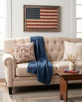 Red & Blue Paisley Floral Pillow