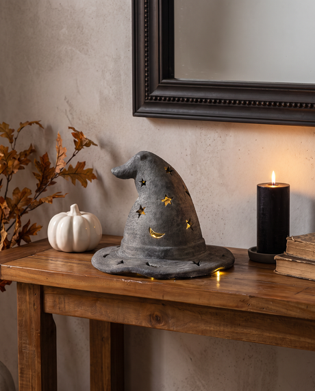 Weathered Black Cement Witch Hat