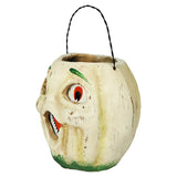 Vintage-Inspired White Resin Mache Jack-O-Lantern Choir Boy Candy Buckets
