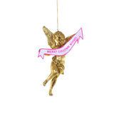 Merry Christmas B*tches Gold Angel Christmas Ornament