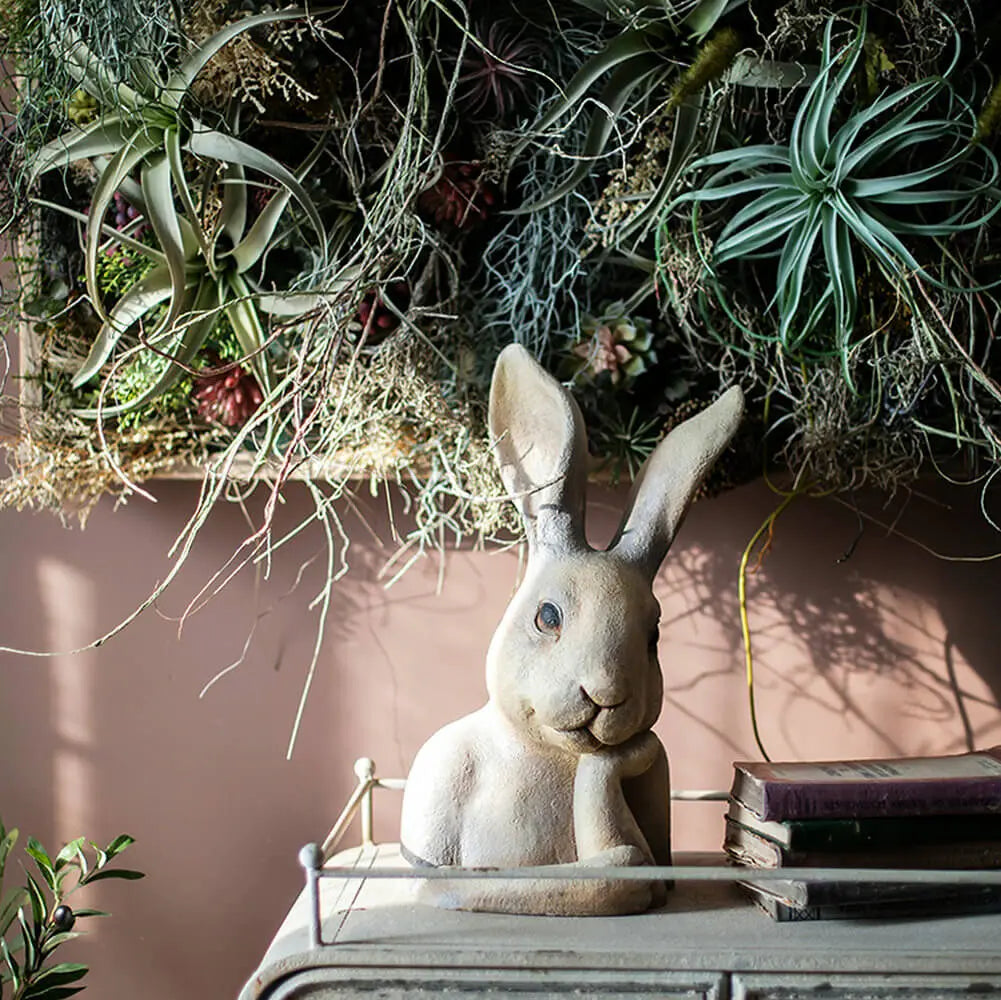 Thinking Rabbit Head Resin Sculpture