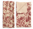 red Toile christmas muslin throw blanket red print 60 x 50 inches