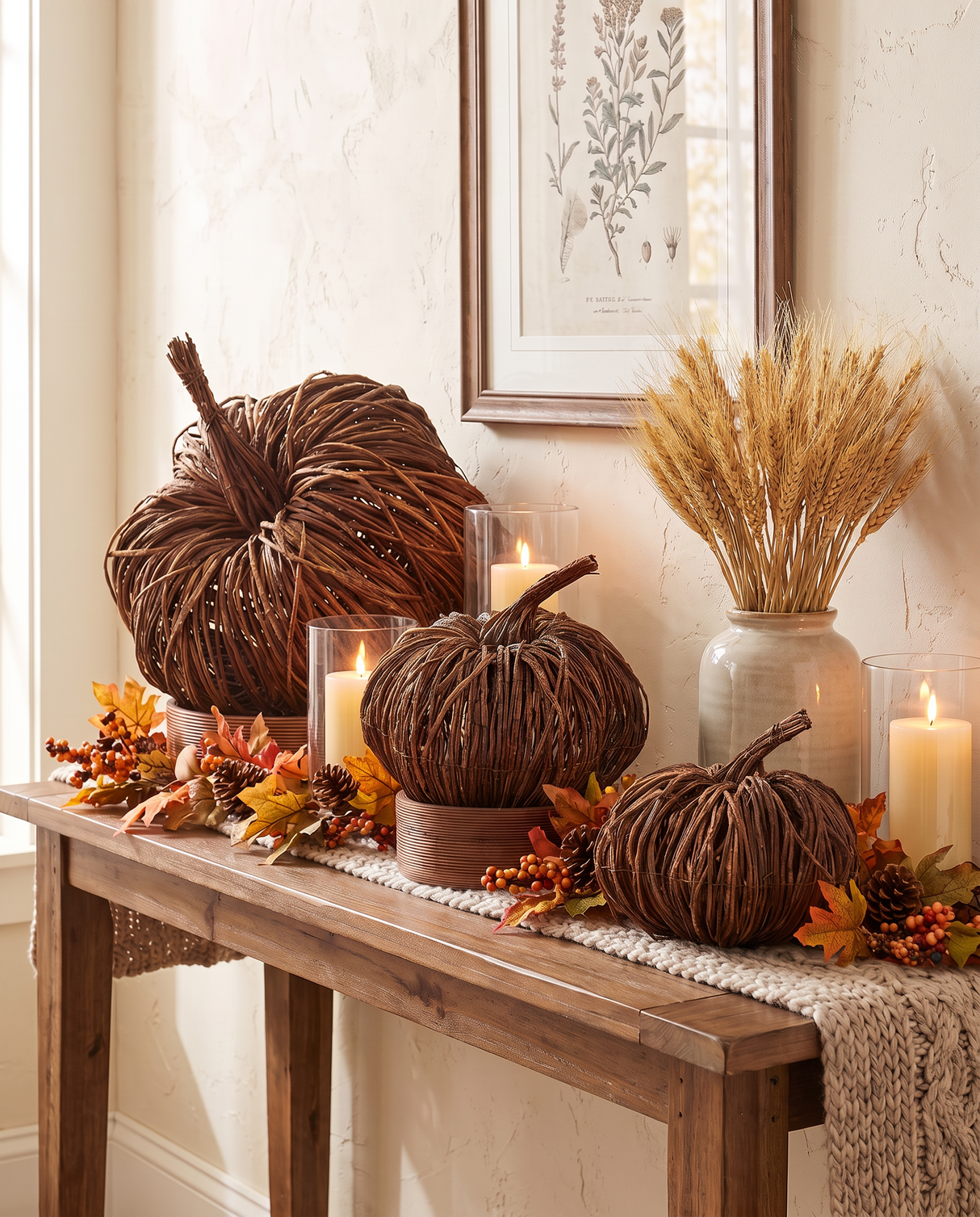 Handmade Woven Vine Rattan Pumpkin