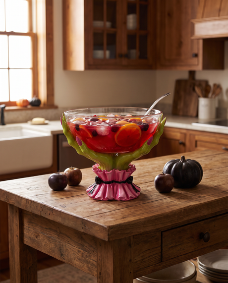Witch Hands Glass Serving Bowl