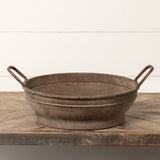 Metal Galvanized Distressed Rustic Serving Tub