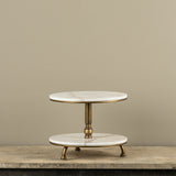 Gold & Marble Two-Tier Serving Riser