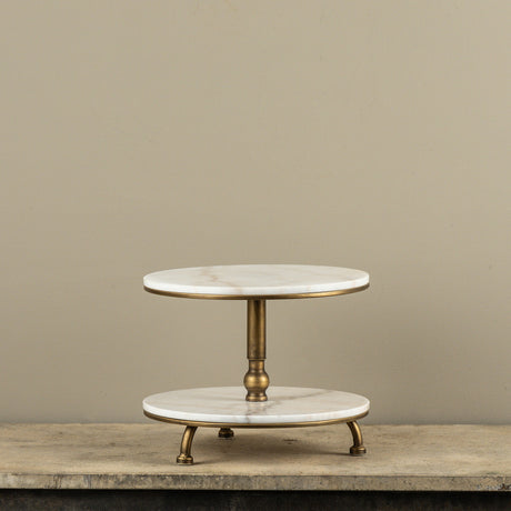 Gold & Marble Two-Tier Serving Riser
