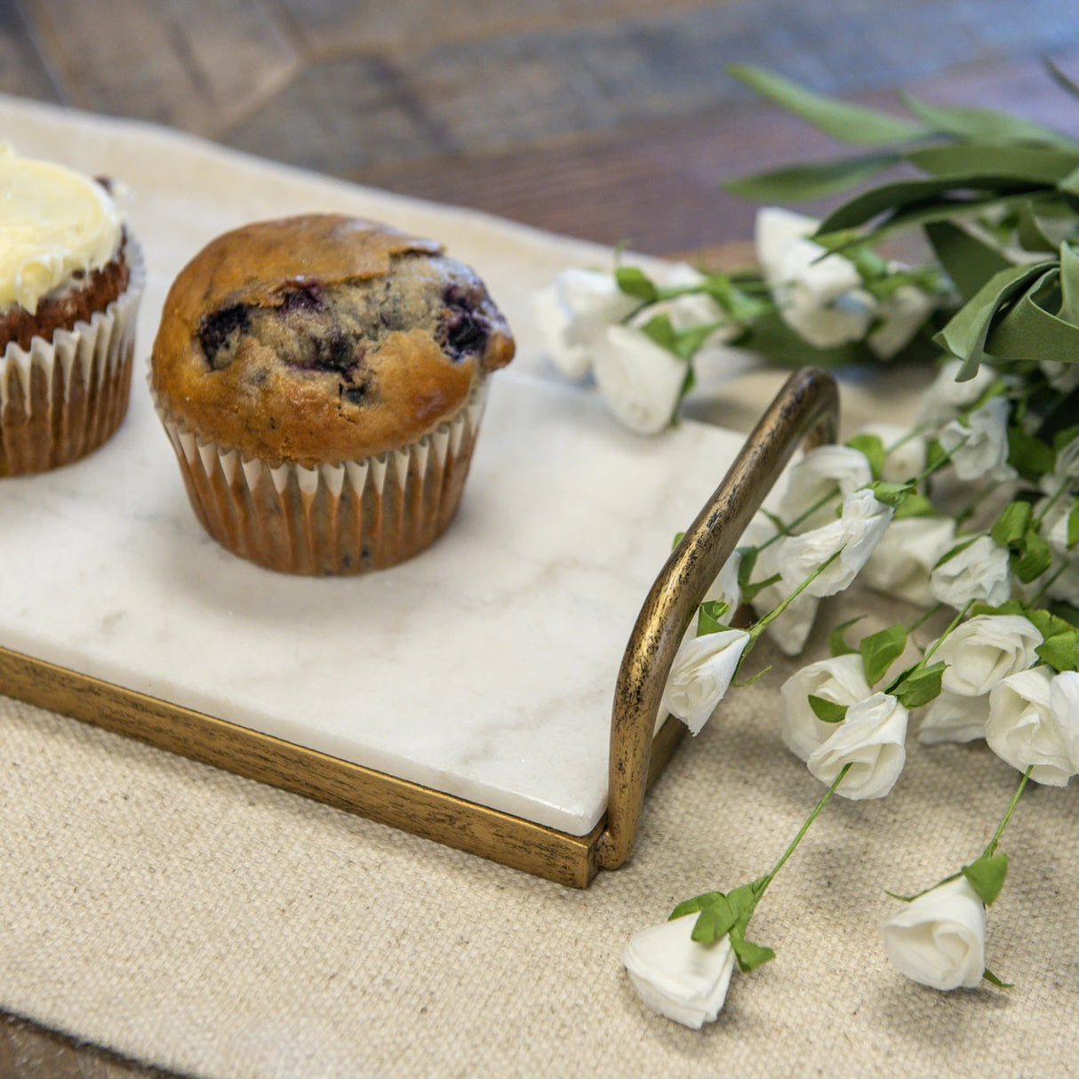 Gold & Marble Serving Tray