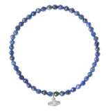 Mini Faceted Stone Stacking Bracelet | Lapis/Silver