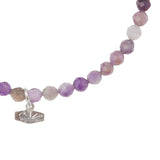 Mini Faceted Stone Stacking Bracelet | Amethyst/Silver