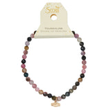 Mini Faceted Stone Stacking Bracelet | Tourmaline/Gold