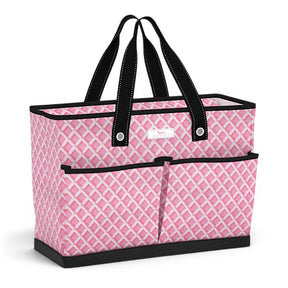 SCOUT pink lattice pocket tote large multi compartment work bag