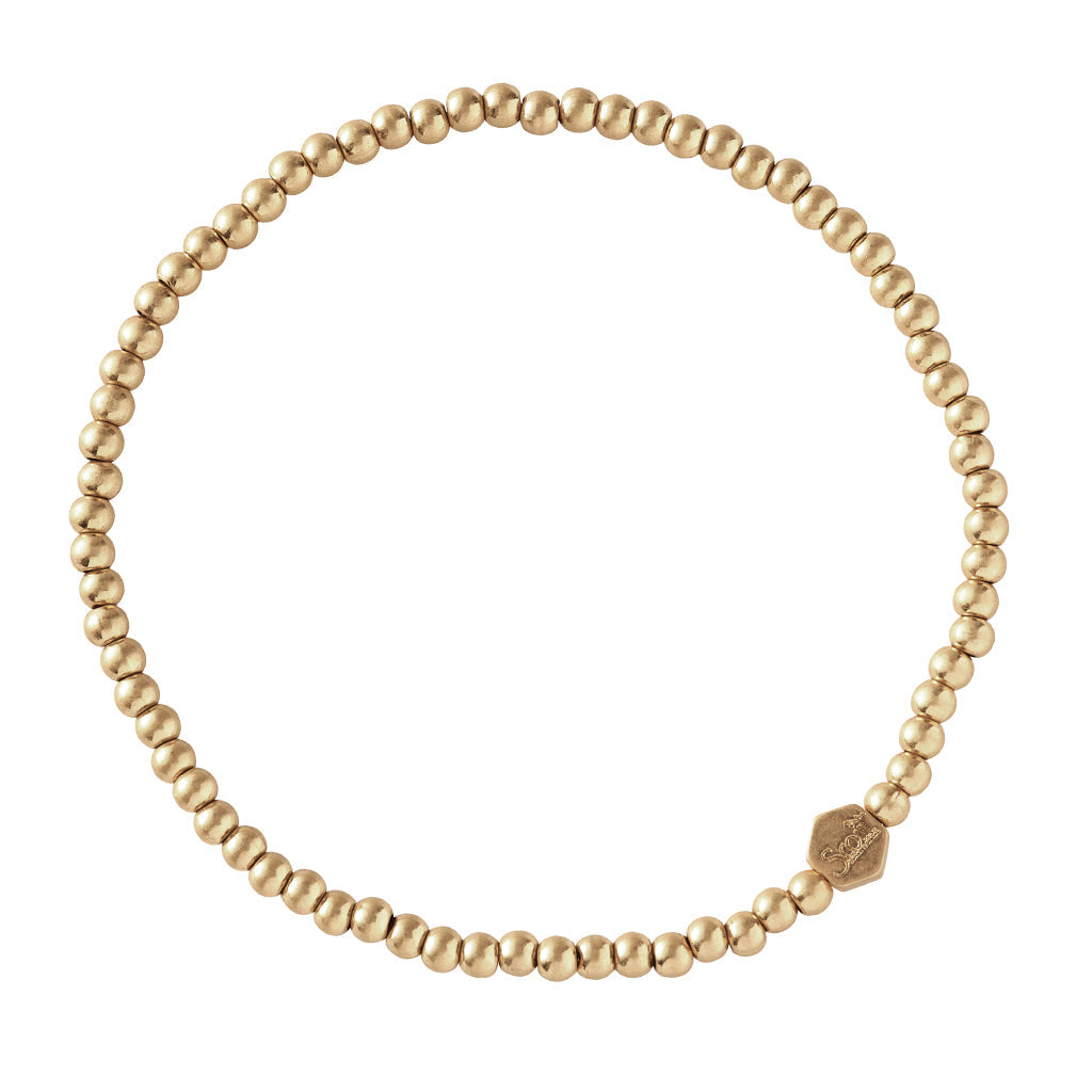 Mini Metal Stacking Bracelet | Gold Ball Beads