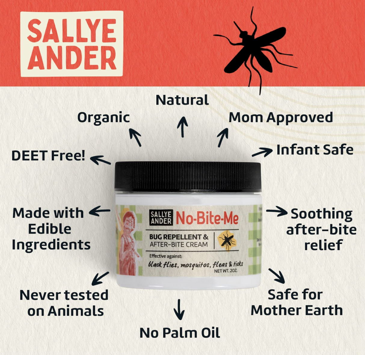 No-Bite-Me™ Bug Repellent & Anti-Itch Cream | SallyeAnder