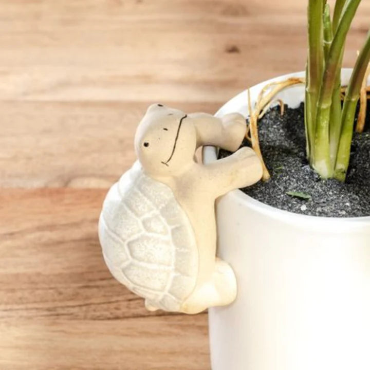 Beige Frog Ceramic Pot Hanger