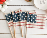 Mini Fabric American Flag Pick