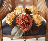 Rust Orange Real Touch Hydrangea Stem
