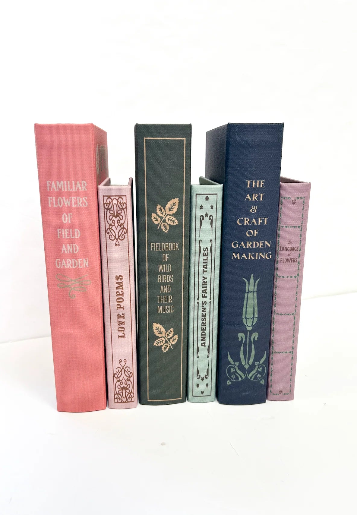 Vintage Garden Library Linen Storage Book Boxes | Wild Birds, Flowers & Fairy Tales