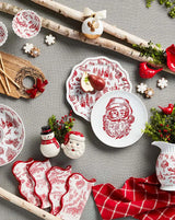 Santa & Toile Ceramic Platter Set