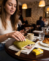 Quilted Velvet Zip Pouch with Tassel