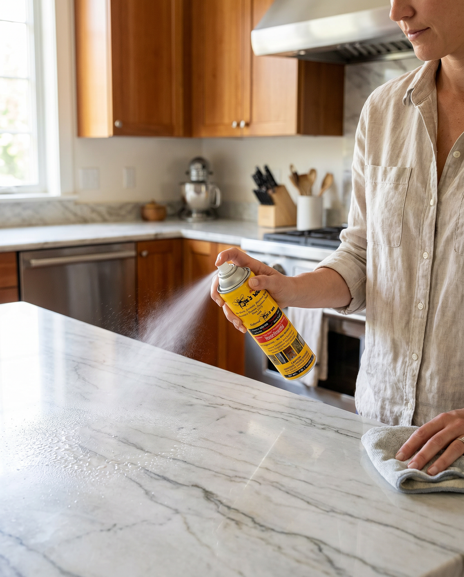 beeswax polish for cleaning marble countertops