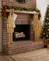 Oversized Antique Gold Metal Nutcracker
