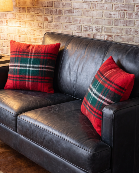 Red Tartan Plaid Throw Pillow