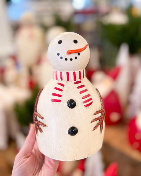 Striped Scarf Metal Snowman Figurines | 3 Sizes