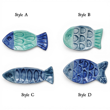 Hand Painted Blue Fish Mini Tidbit Dish