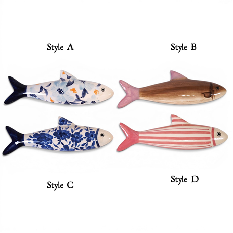 Hand-Painted Ceramic Fish Wall Figurine